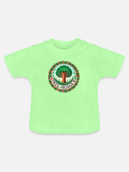 Baum-Umarmer - Baby Bio-T-Shirt mit Rundhals - Mintgrün