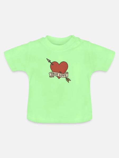 True Love - Wahre Liebe - Baby Bio-T-Shirt mit Rundhals - Mintgrün