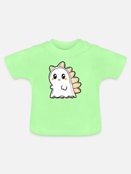 Dinosaurier stegosaurus Halloween Geist - Baby Bio-T-Shirt mit Rundhals - Mintgrün