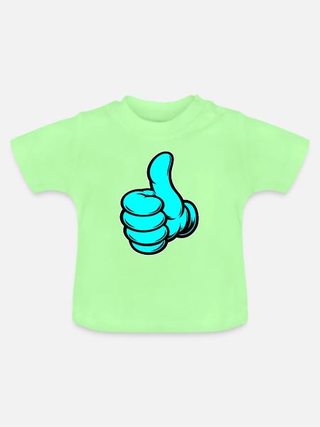 OK Comic Daumenhoch Handsymbol - Baby Bio-T-Shirt mit Rundhals - Mintgrün