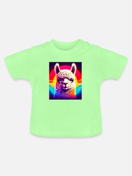 Alpaka - Baby Bio-T-Shirt mit Rundhals - Mintgrün