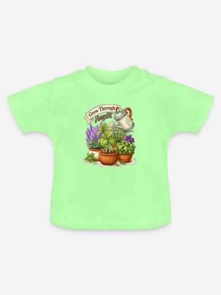 Pflanzen bis August anbauen - Baby Bio-T-Shirt mit Rundhals - Mintgrün