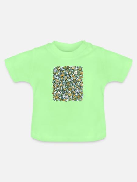Muscheln Seesterne - Baby Bio-T-Shirt mit Rundhals - Mintgrün