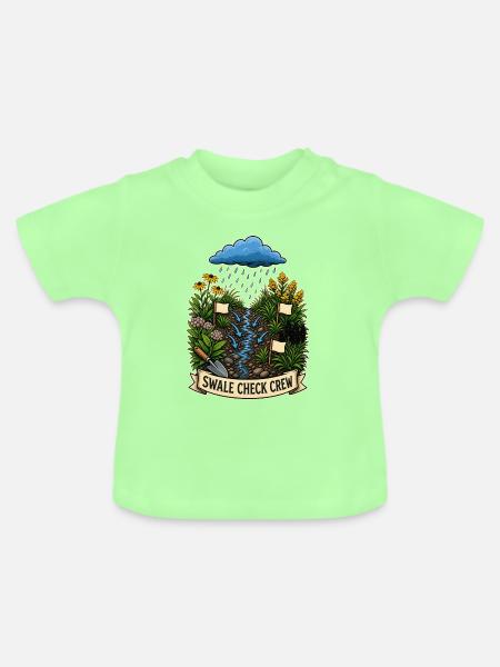 SWALE CHECK CREW Pflanzen - Baby Bio-T-Shirt mit Rundhals - Mintgrün