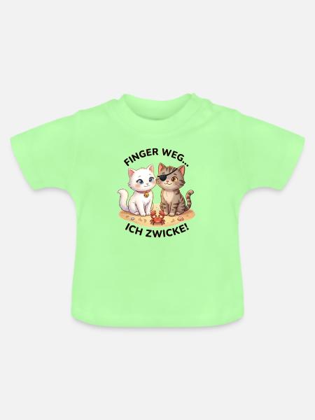 Katzen Strand Krabbe Spruch - Baby Bio-T-Shirt mit Rundhals - Mintgrün