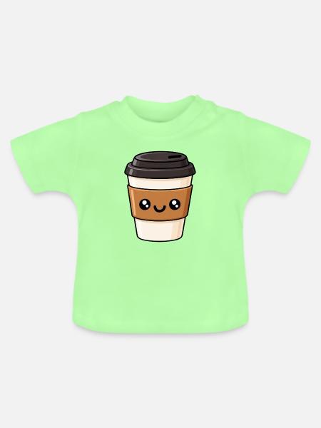KaffeeKawaii Becherliebe - Baby Bio-T-Shirt mit Rundhals - Mintgrün