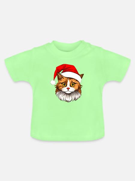 Katzen Christmas - Baby Bio-T-Shirt mit Rundhals - Mintgrün