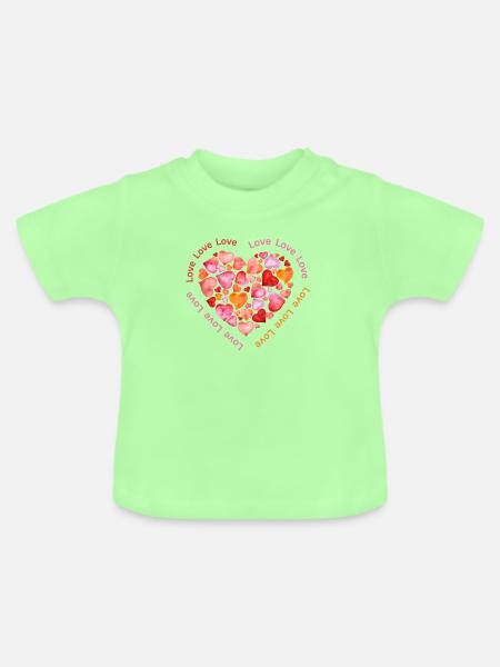 Love is everything - Baby Bio-T-Shirt mit Rundhals - Mintgrün