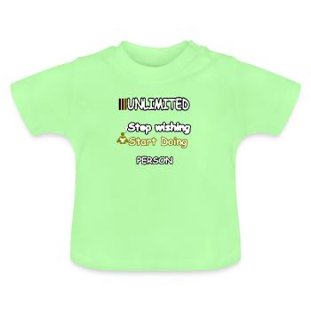Stop wishing Start Doing - Baby Organic T-Shirt with Round Neck - mint green - Front