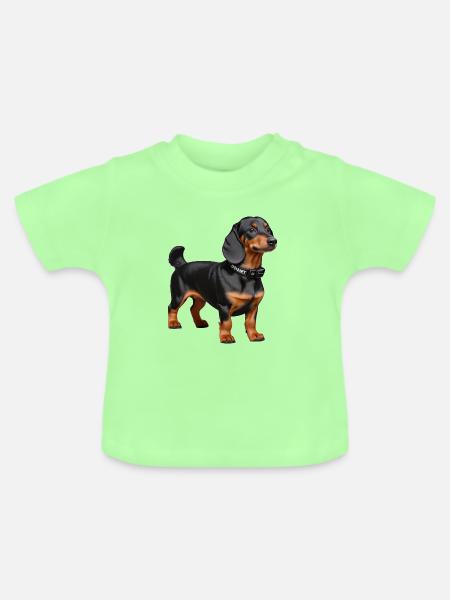 Dachshund - Baby Bio-T-Shirt mit Rundhals - Mintgrün