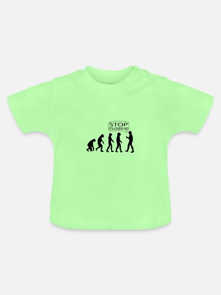 Stop following Evolution - Baby Bio-T-Shirt mit Rundhals - Mintgrün