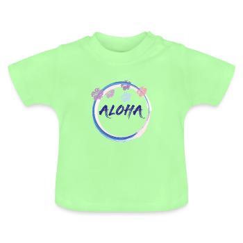 ALOHA FARBIG - Baby Bio-T-Shirt mit Rundhals - Mintgrün - Vorne