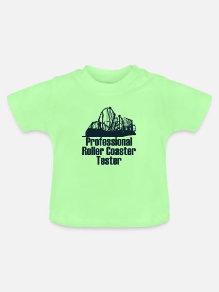 achterbahn freizeitpark Tester geschenk Spruch - Baby Bio-T-Shirt mit Rundhals - Mintgrün