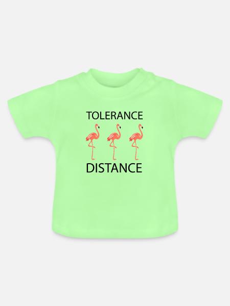 Flamingos- Abstand -Toleranz - Baby Bio-T-Shirt mit Rundhals - Mintgrün