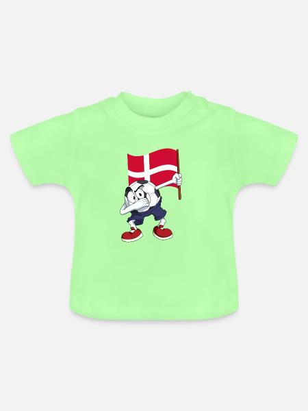 Dänemark Dabbing Fussball - Baby Bio-T-Shirt mit Rundhals - Mintgrün