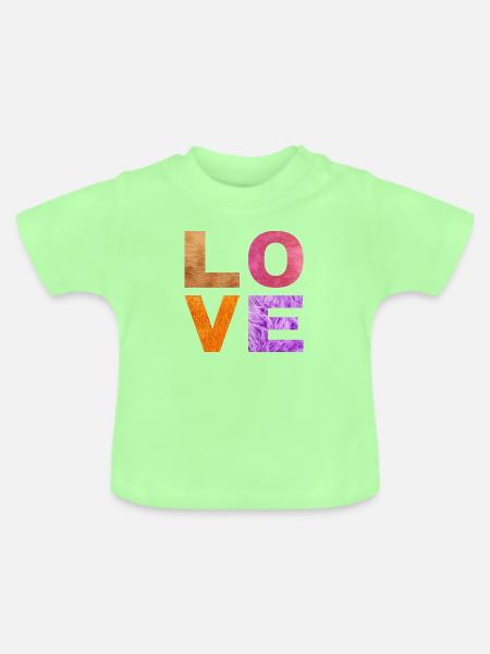 L O V E - Baby Bio-T-Shirt mit Rundhals - Mintgrün