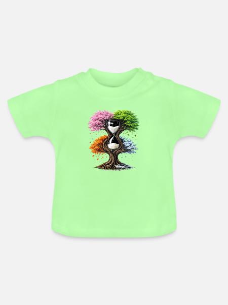 Die Zeit der unveränderten Jahreszeiten - Baby Bio-T-Shirt mit Rundhals - Mintgrün