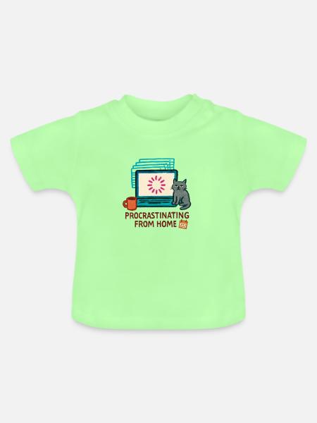 Telearbeit – Telearbeit – Voll-Fernarbeit - Baby Bio-T-Shirt mit Rundhals - Mintgrün