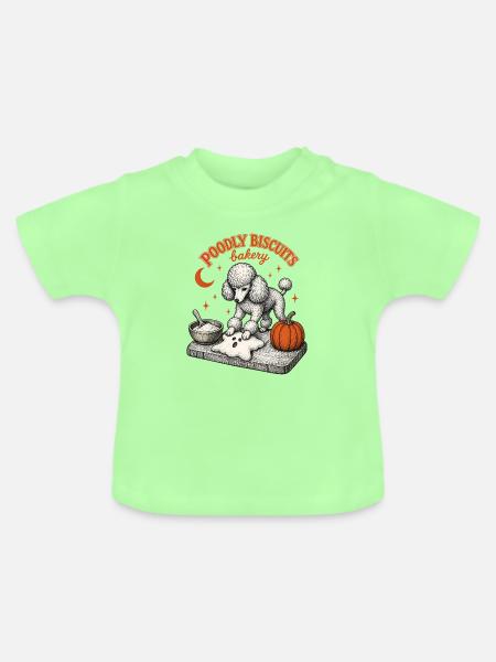 Halloween Pudel - Baby Bio-T-Shirt mit Rundhals - Mintgrün