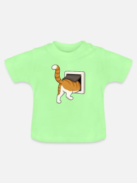 Freche Katze erkundet einen Briefkasten - Baby Bio-T-Shirt mit Rundhals - Mintgrün