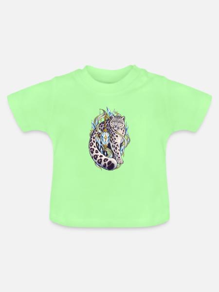 Kristall Leopard Fabelwelt - Baby Bio-T-Shirt mit Rundhals - Mintgrün
