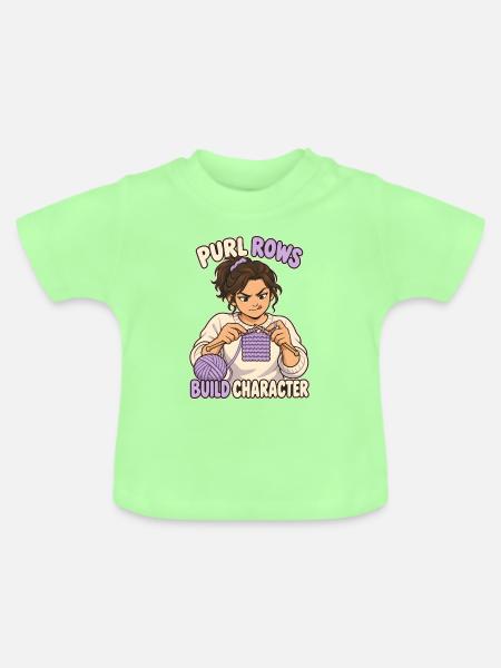 Linke Maschen formen Charakter - Baby Bio-T-Shirt mit Rundhals - Mintgrün