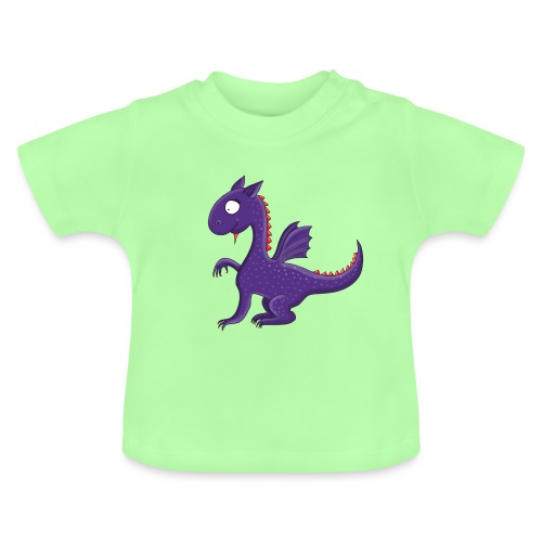 Violetter kleiner Drache mit Flügeln - Baby Bio-T-Shirt mit Rundhals