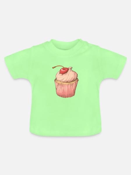 Cupcake - Baby Bio-T-Shirt mit Rundhals - Mintgrün