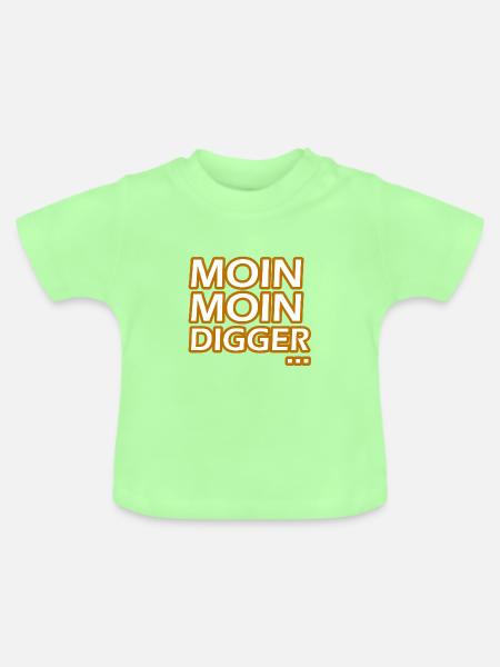 Moin Moin Digger - Baby Bio-T-Shirt mit Rundhals - Mintgrün