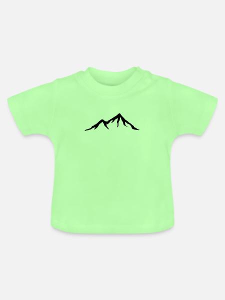Berge, Alpen, Berg, Wandern - Baby Bio-T-Shirt mit Rundhals - Mintgrün