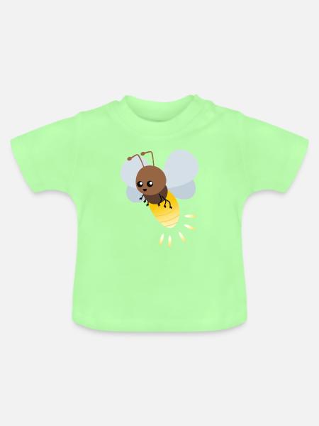 Nette Firefly-Karikatur - Baby Bio-T-Shirt mit Rundhals - Mintgrün