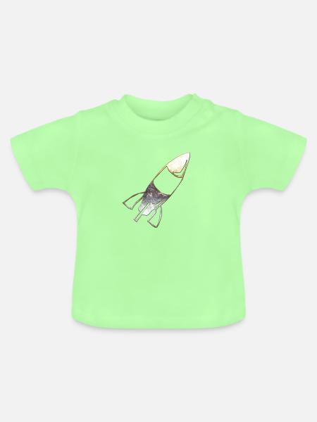 Rakete 15 - Baby Bio-T-Shirt mit Rundhals - Mintgrün