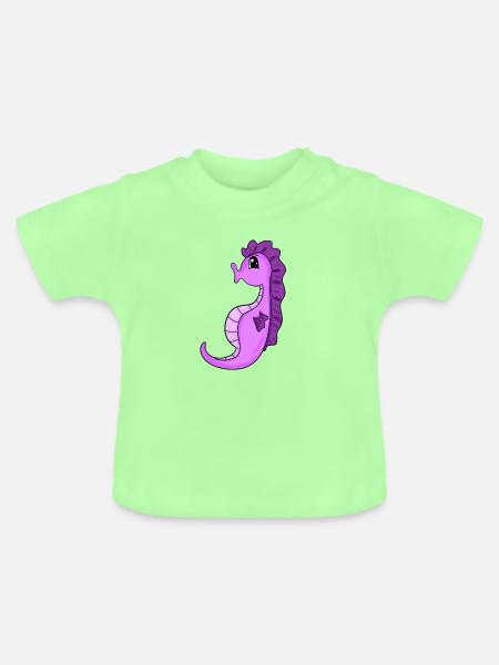 Seepferdchen Seepferd - Baby Bio-T-Shirt mit Rundhals - Mintgrün