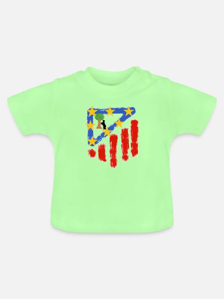 Rot-weiße Sterne - Baby Bio-T-Shirt mit Rundhals - Mintgrün