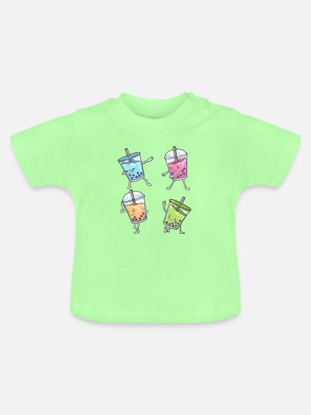 Boba Tee Kawaii - Baby Bio-T-Shirt mit Rundhals - Mintgrün