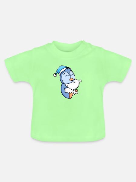 Pinguin Baby - Baby Bio-T-Shirt mit Rundhals - Mintgrün
