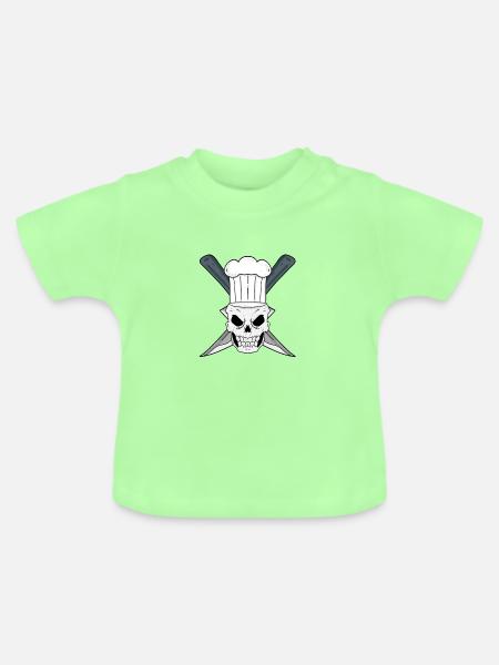 Schädel Koch - Baby Bio-T-Shirt mit Rundhals - Mintgrün