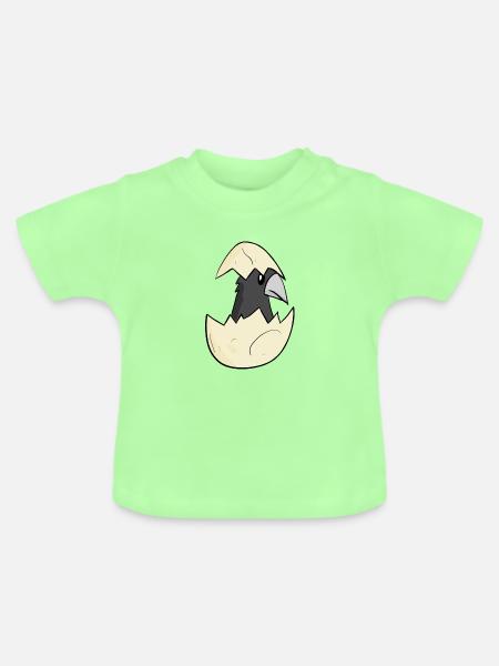 Krähe Baby - Baby Bio-T-Shirt mit Rundhals - Mintgrün