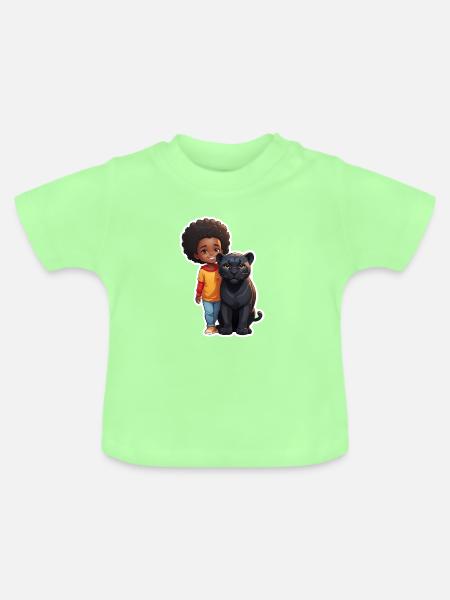 Kinderfreundliche Tierfreundschaft Illustration - Baby Bio-T-Shirt mit Rundhals - Mintgrün