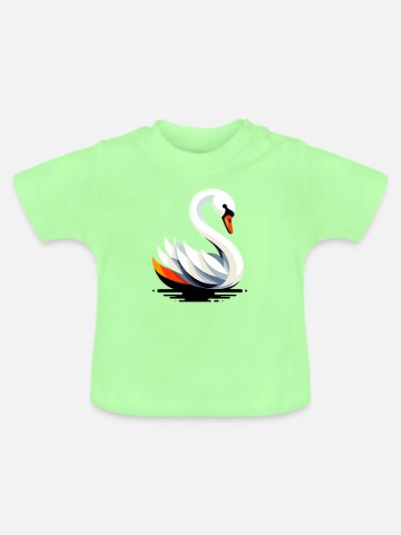 Schwan - Baby Bio-T-Shirt mit Rundhals - Mintgrün