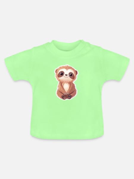 Faultier - Baby Bio-T-Shirt mit Rundhals - Mintgrün