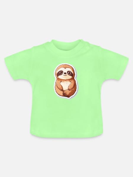 Faultier - Baby Bio-T-Shirt mit Rundhals - Mintgrün