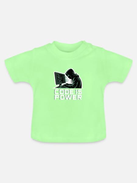 Cyber Hacker Code Unendliches Design - Baby Bio-T-Shirt mit Rundhals - Mintgrün