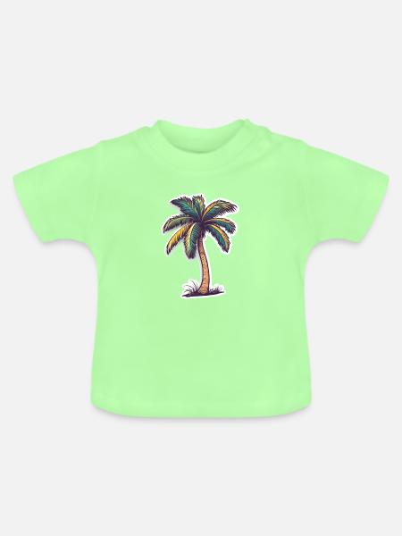 Palme - Baby Bio-T-Shirt mit Rundhals - Mintgrün