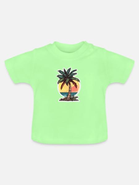 Palme - Baby Bio-T-Shirt mit Rundhals - Mintgrün