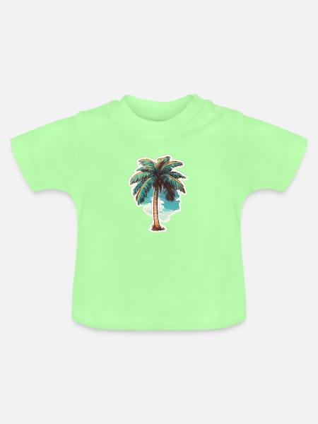 Palme - Baby Bio-T-Shirt mit Rundhals - Mintgrün