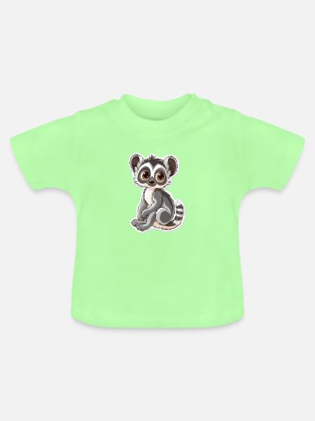 Lemur - Baby Bio-T-Shirt mit Rundhals - Mintgrün