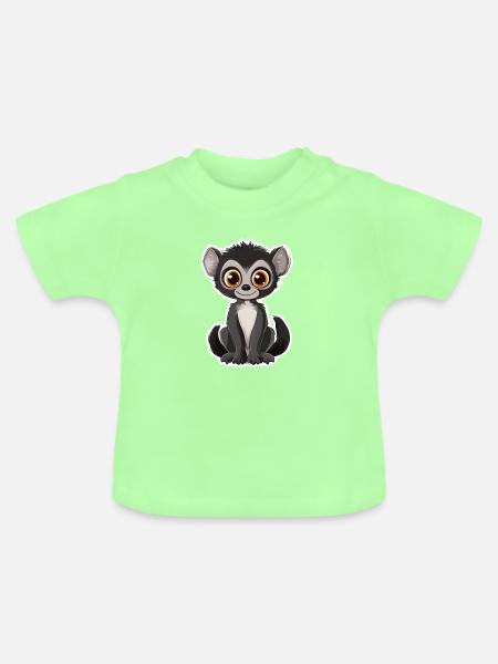 Lemur - Baby Bio-T-Shirt mit Rundhals - Mintgrün