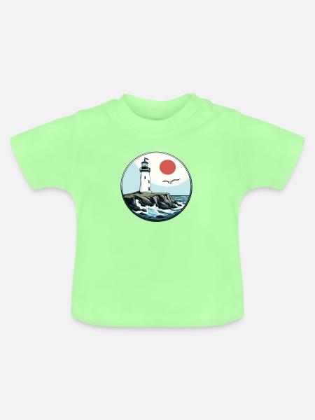 Leuchtturm - Baby Bio-T-Shirt mit Rundhals - Mintgrün