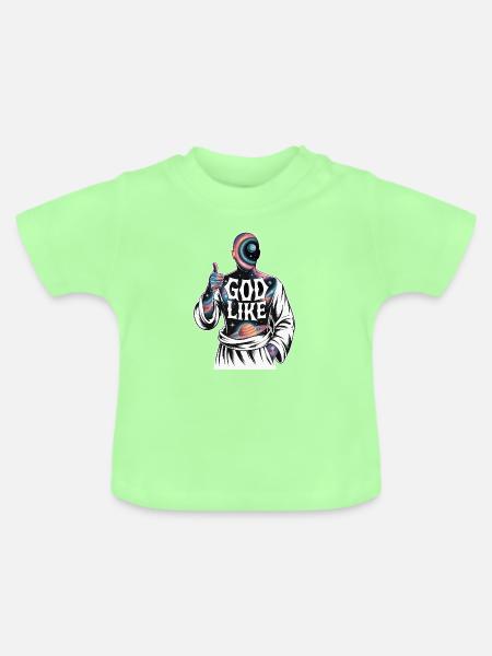 God Like Galaxy Design - Baby Bio-T-Shirt mit Rundhals - Mintgrün